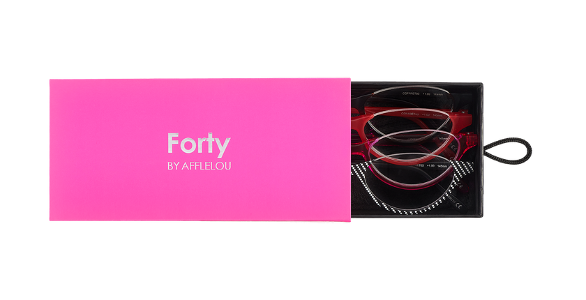 GAFAS GRADUADAS FORTY COFFRET 03 +1.00 rosa - vista de frente