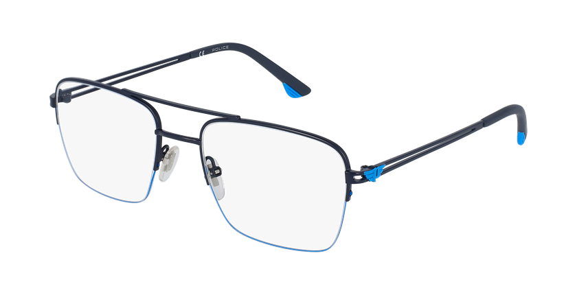 GAFAS GRADUADAS hombre VPL879 azul/negro - vue de 3/4