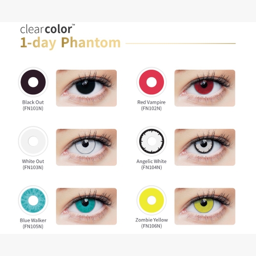 Lentillas CLEARCOLOR PHANTOM DIARIAS AZUL- 2L - vista de frente