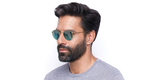 GAFAS DE SOL hombre ROUND METAL dorado - vue de 3/4