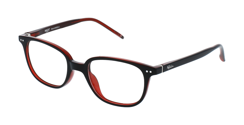 GAFAS GRADUADAS niños ANGELO negro/rojo - vista de frente